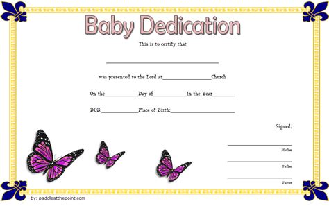 Free Fillable Baby Dedication Certificate Download 7 Best