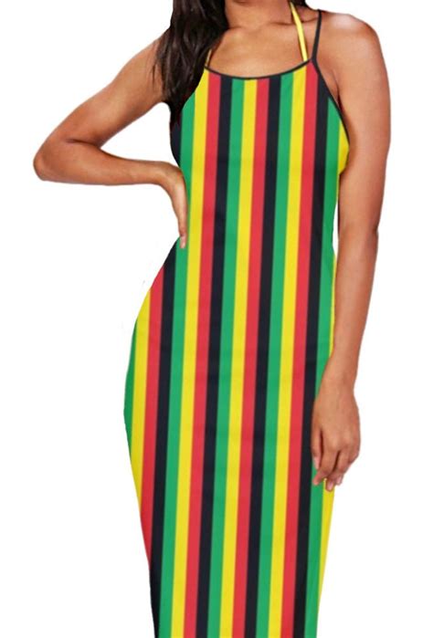 jamaican striped dress rasta colours etsy