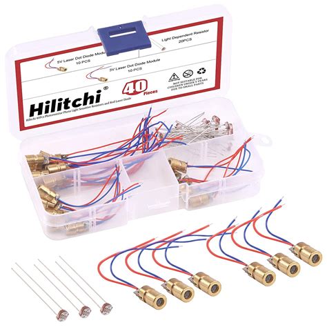 Hilitchi 40Pcs Mini Laser Dot Diode Module Head WL Red 650nm 6mm 5V 5mW ...
