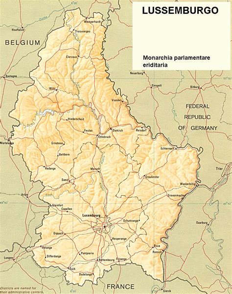 Cartina Geografica Politica Del Lussemburgo
