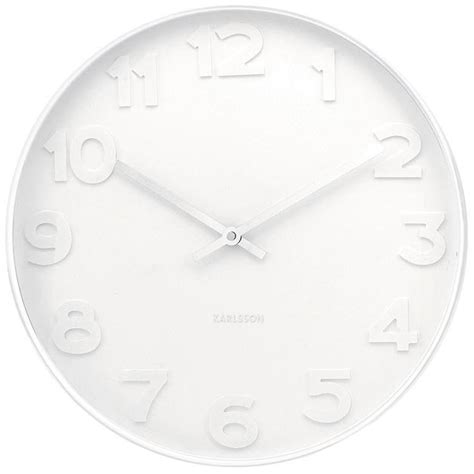 Karlsson Wall Clock Mr White White Case Large At Mighty Ape Nz