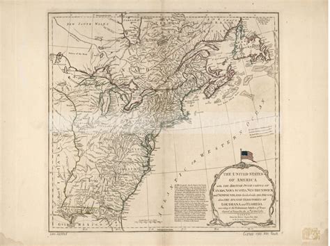 1783 Map The United States Of America With The British Possessions Of