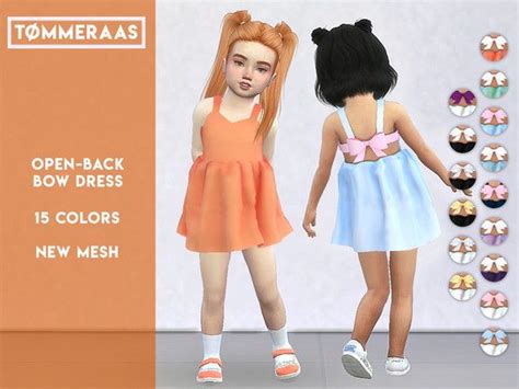 Open Back Bow Dress Sims 4 Toddler Clothes Sims 4 Cc Kids Clothing