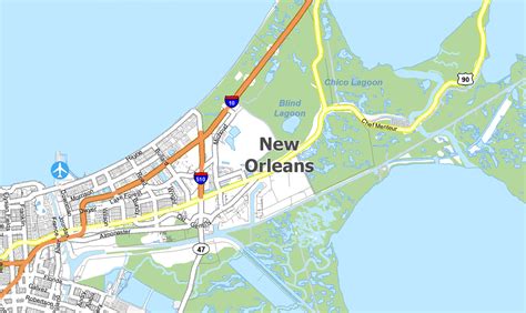 New Orleans Louisiana Map Vikky Jerrilyn