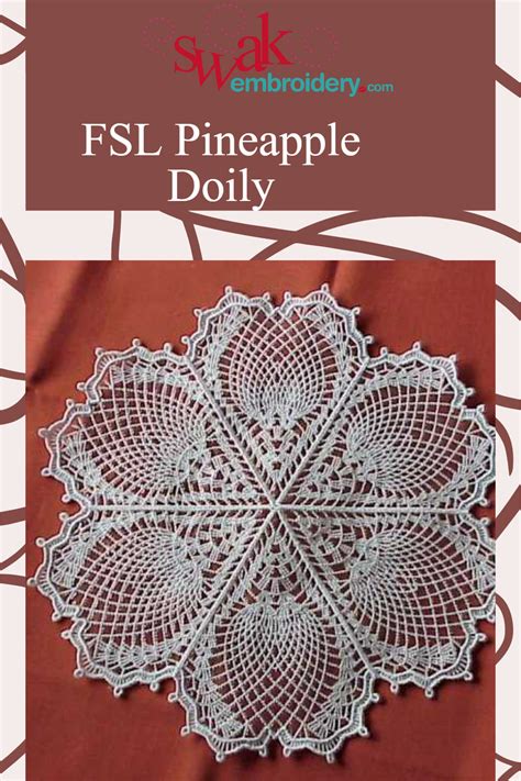 FSL Pineapple Doily 3 Sizes Products SWAK Embroidery In 2022
