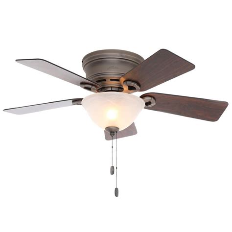 Fresh white finish fan features fresh white/bleached grey pine reversible blades. Hunter Conroy 42 in. Indoor Antique Pewter Low Profile ...