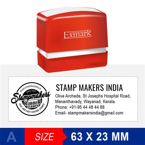 Address Stamp with logo 63X23 mm (Exmark) :: Online Stamp Makers India ...