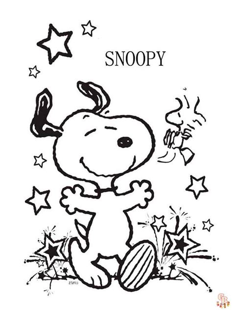 უფასო დასაბეჭდი Snoopy საღებარი გვერდები Gbcoloring