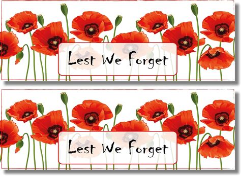 Pack Of 2 Remembrance Day Window Display Banners Poppy Day Banners