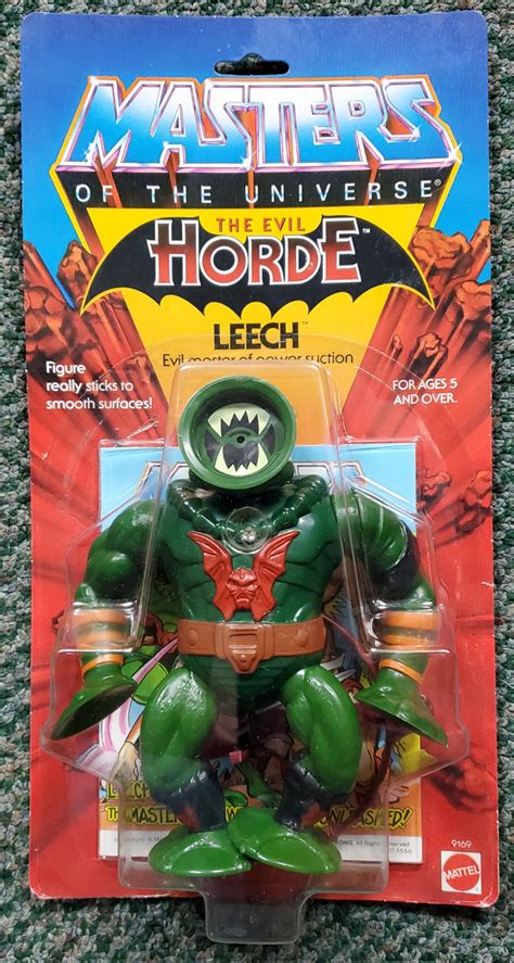 moc 1984 masters of the universe motu leech action figure on factory sealed card the toys