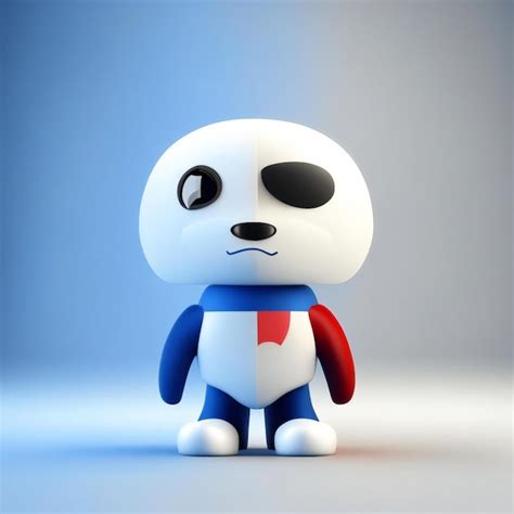 Premium Ai Image Mascot Character In Red Blue And White Colors