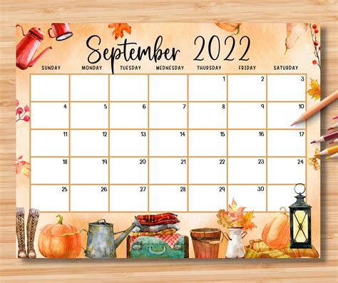 Fall Themed Monthly Calendar Planner Printables 2024 Calendar Printable