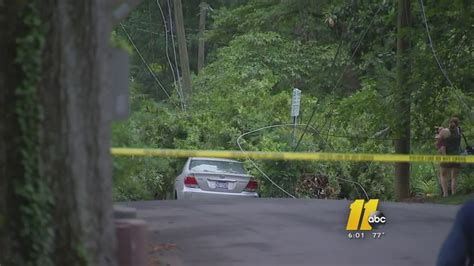 fallen tree knocks out power blocks traffic in raleigh abc11 raleigh durham