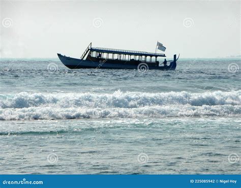 Traditional Dhoni Boat In The Maldives Stock Photo Image Of Waves