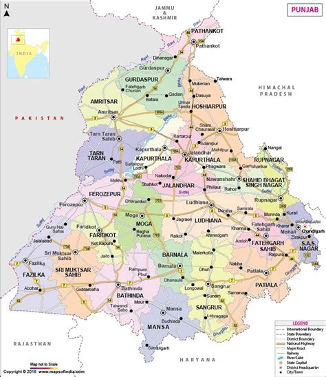 Punjab Map Map Of Punjab State Districts Information And Facts Artofit