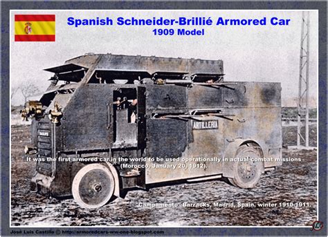 Armored Cars In The Wwi Spanish Schneider Brillié Armored Car Model