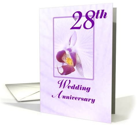 Orchid 28th Wedding Anniversary Card 834907