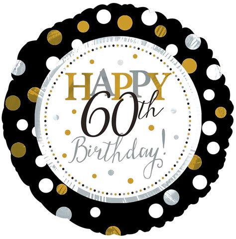 Metallic Polka Happy 60th Birthday Foil Balloon