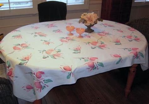 Vintage Wilendur Tablecloth Pretty Pink Magnolias Retro Etsy