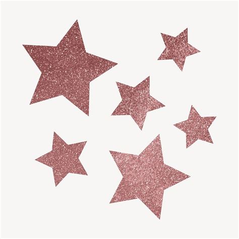 Pink Aesthetic Stars Sticker Glittery Free Psd Rawpixel