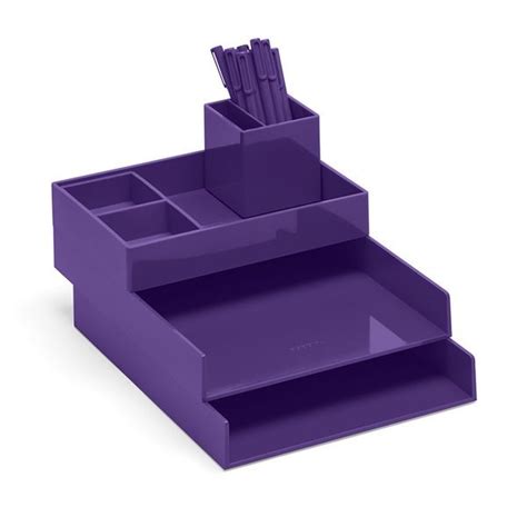 Poppin Purple Super Stacked Desk Accessories Cool Office Supplies