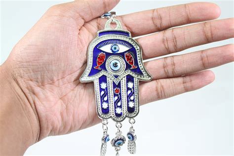 Set Of Turkish Blue Evil Eye Nazar Hamsa Hand Elephant Amulets Wall