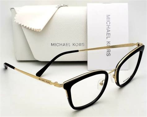 new michael kors eyeglasses coconut grove mk 3032 3332 51 19 black and gold frames 725125010283 ebay