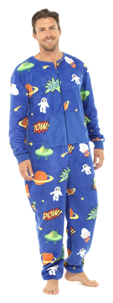 Mens Full Length Fleece Onesie Zip All In One Jumpsuit Pyjamas Pjs Size Adult Ebay