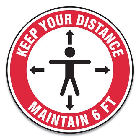 Slip Gard Social Distance Floor Signs 12 Circle Keep Your Distance