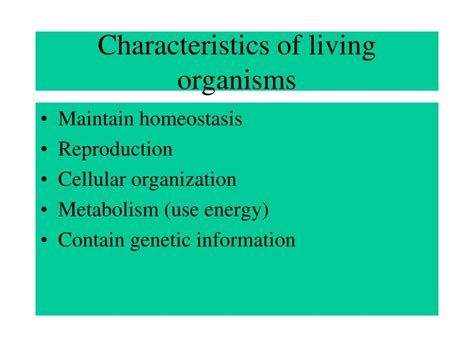 Ppt What Are The Characteristics Of Living Organisms Powerpoint Presentation Id 6227275