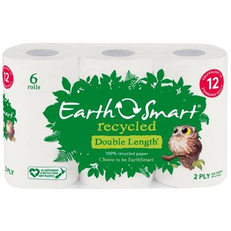 Earthsmart Recycled Toilet Tissue Double Length 2 Ply Pack Of 6