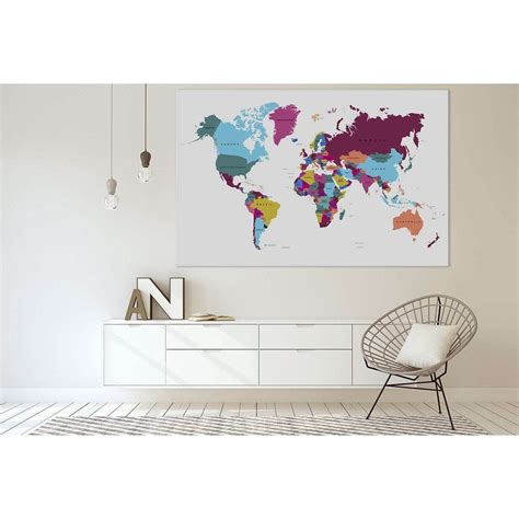 World Map №3000 Ready To Hang Canvas Print Zellart Canvas Prints