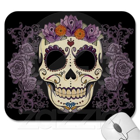 Vintage Skull And Roses Mousepads From Sugar Skull Art Skull Art Sugar Skull Tattoos