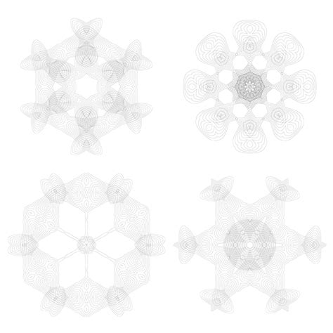 Set Of Rosettes Decor Swirl Watermark Vector Decor Swirl Watermark