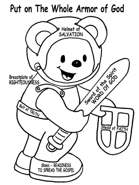 In ephesians 6 paul gives us. Armor of God coloring sheet for little ones | Girls camp ...