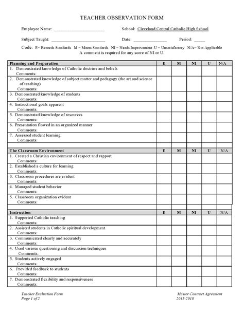Printable Class Evaluation Form Printable Forms Free Online