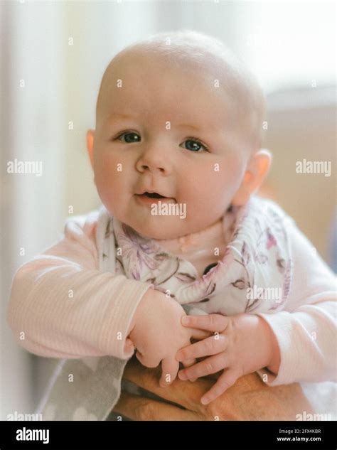 Pretty Smiling Baby Girl Stock Photo Alamy