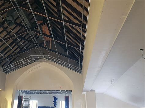 False ceiling design without walls for ceiling. Case Study - Church Suspended Ceiling Installation ...