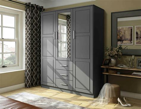 Fronted with a rectangular mirror and three doors, this wardrobe is the perfect addition to your master bedroom. Cosmo 3-Door Wardrobe/Armoire/Closet with Mirror and 3 Drawers