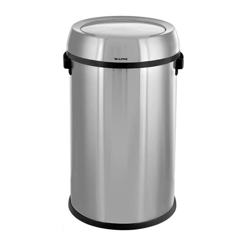 Alpine Industries 17 Gallon Stainless Steel Trash Can With Swing Lid