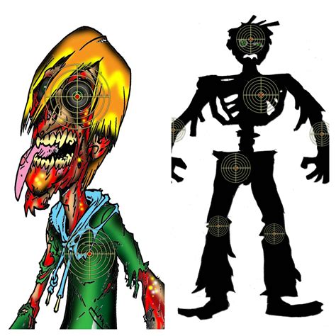 20 Pack Zombie Shooting Targets Normal and Large Multi Page - Bow and
