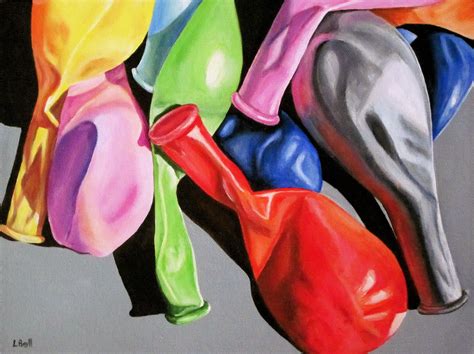 Acrylic Painting Of Balloons By Lillian Bell Realistic Paintings