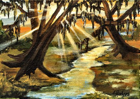 Sun Through The Oaks Painting By Elaine Hodges Fine Art America