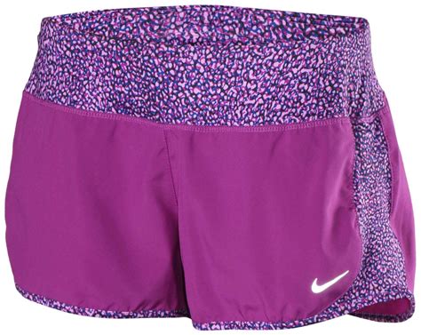 Nike Nike Womens Dri Fit Printed Panel Running Shorts Purple