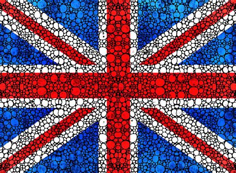 British Flag Britain England Stone Rockd Art Painting By Sharon Cummings
