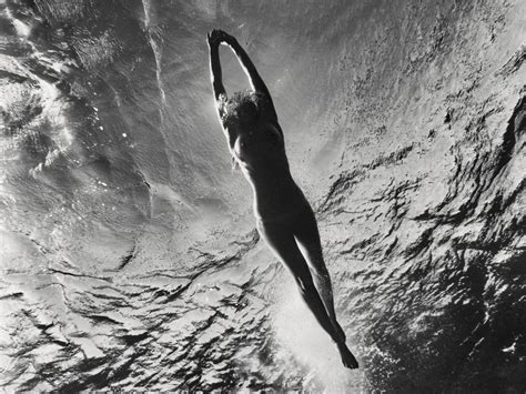 Topless Girl Diving In Crystal Clear Water Underwater Art