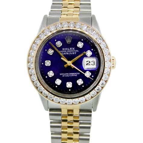 Rolex Datejust 16013 Blue Diamond Dialbezel Watch