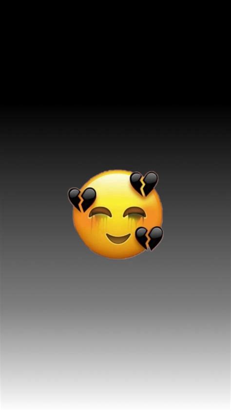 Emoji Iphone Patah Hati Latar Hitam 2500410 Hd Wallpaper