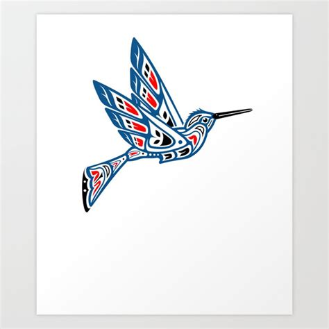 Hummingbird Pacific Northwest Native American Indian Style Art Art