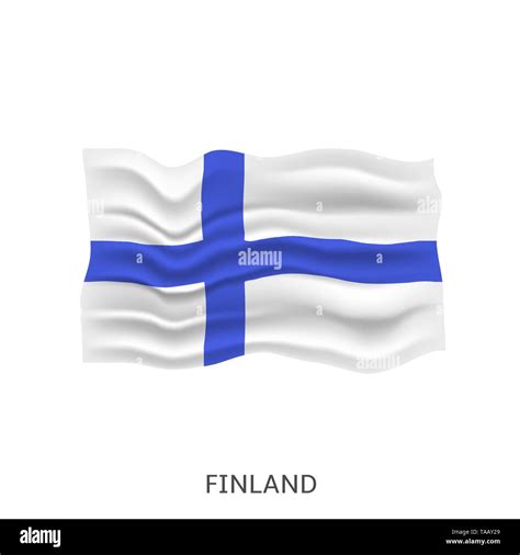 Flag Of Finland Finnish Waving Flag Vector Illustration Stock Vector